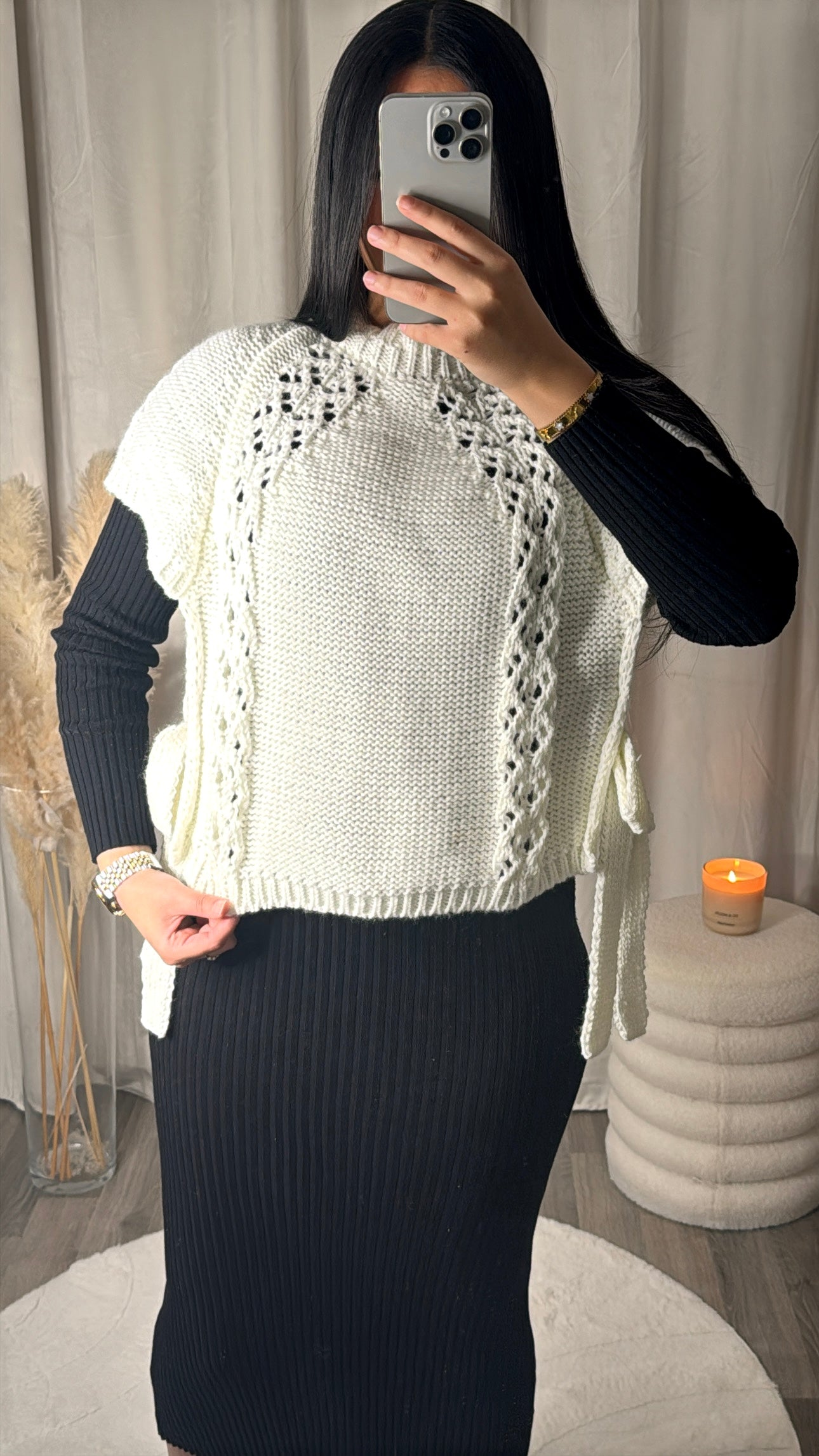 Pull sans manche - blanc
