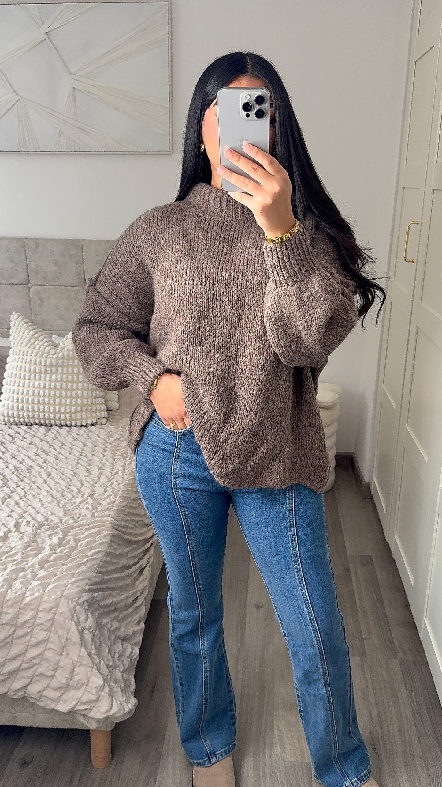 Pull en laine - Taupe
