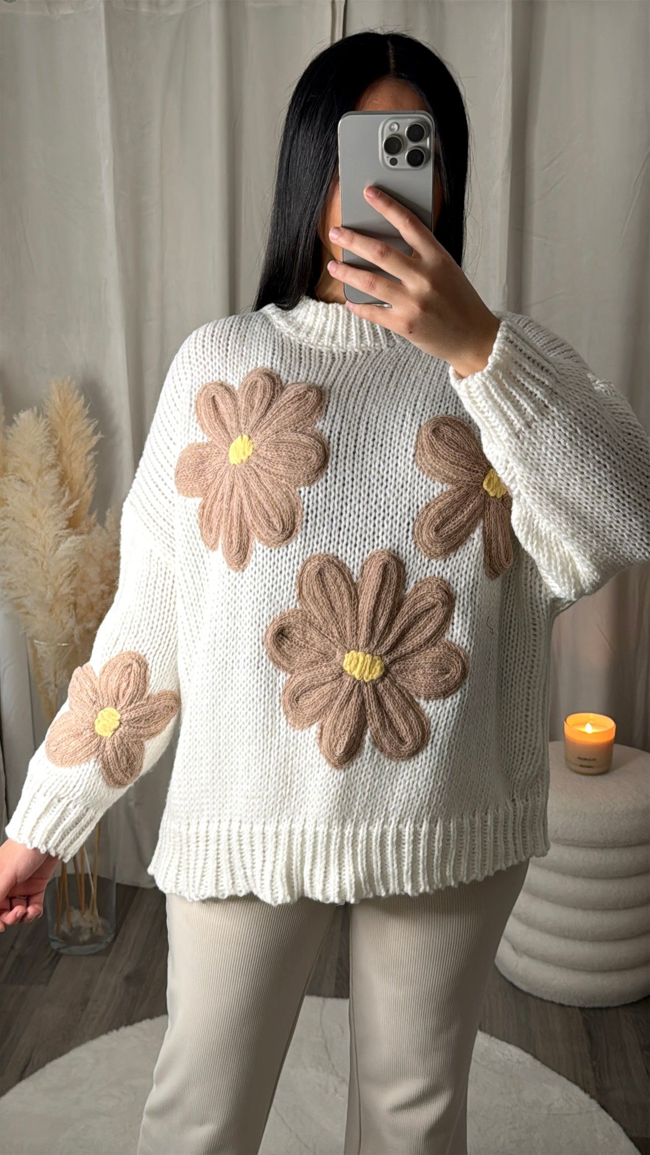 Pull Rosa - Brodé