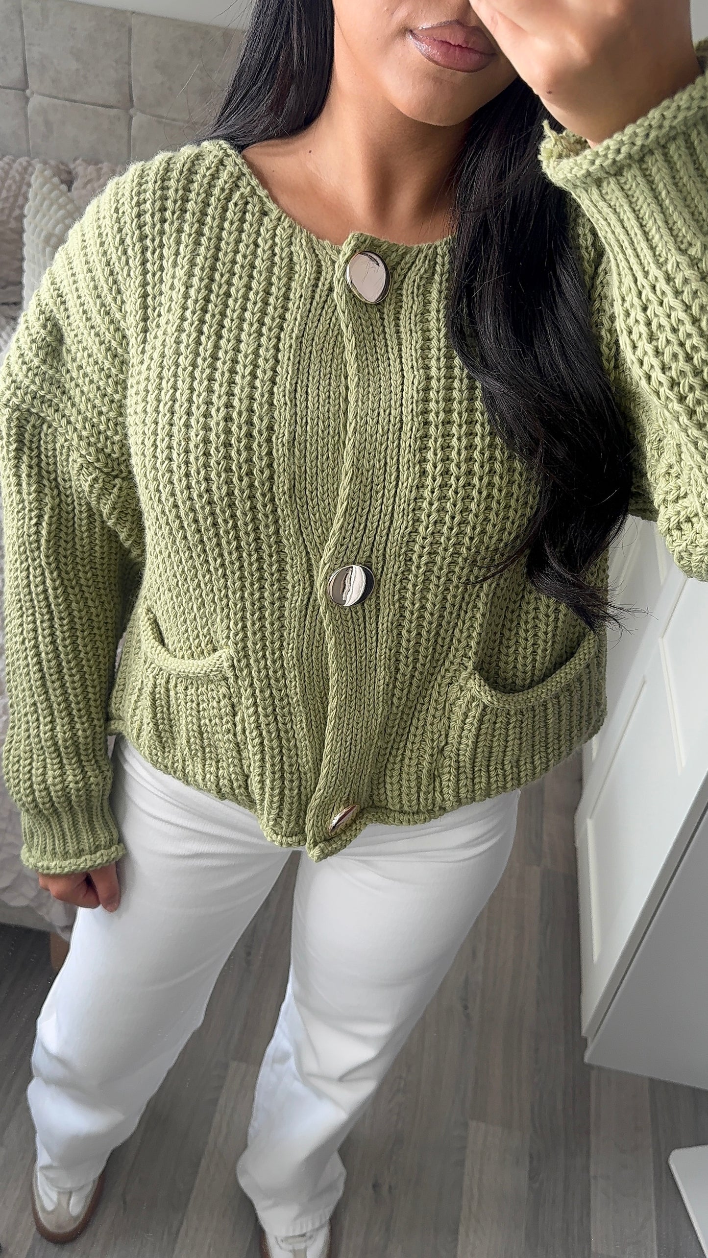 Cardigan shana - vert olive