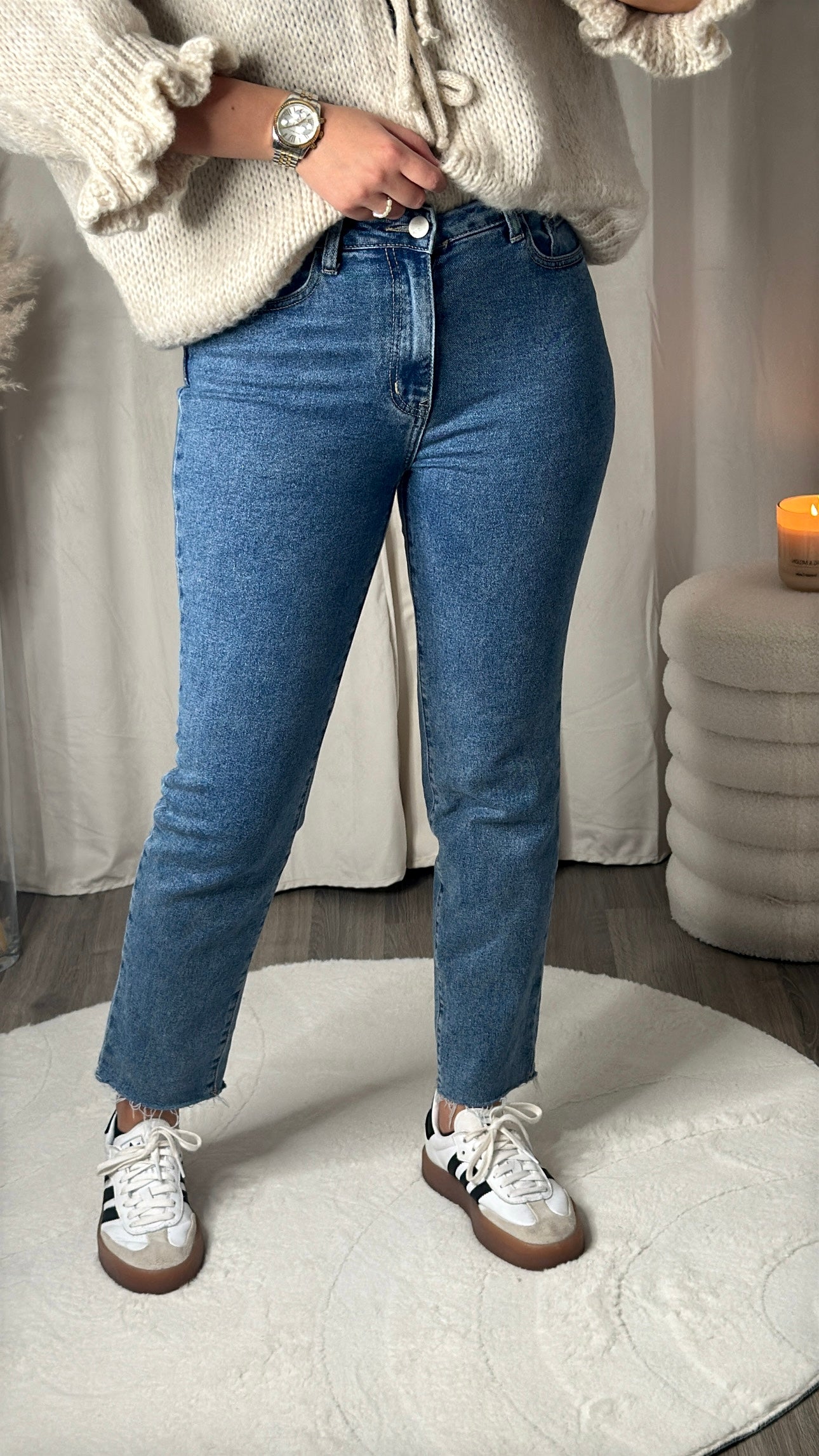 Mom fit - bleu