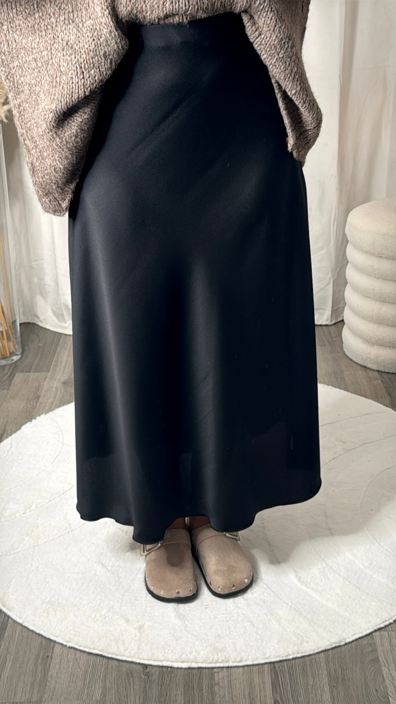 Jupe en satin - Noir