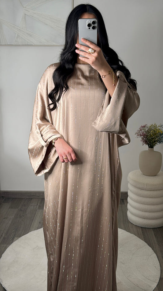 Abaya Strass - taupe