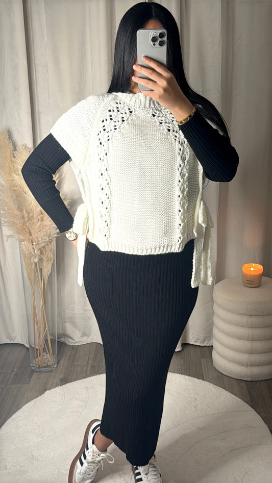 Pull sans manche - blanc