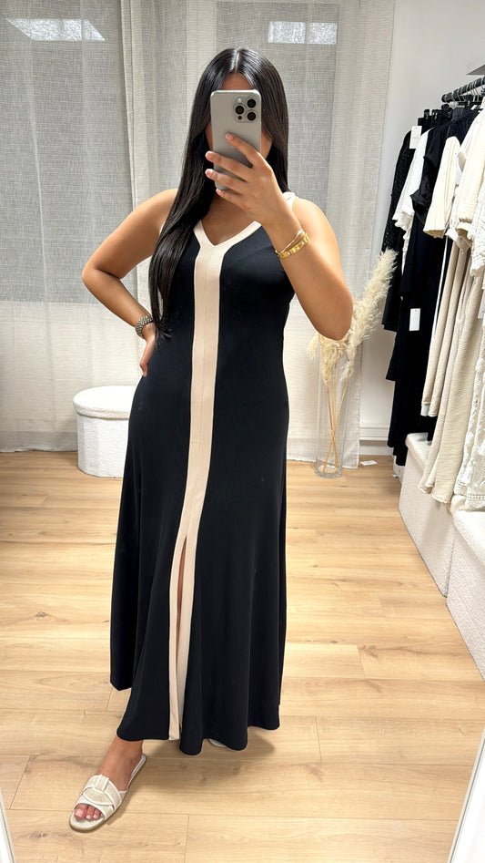 Robe Jade - Noir/beige