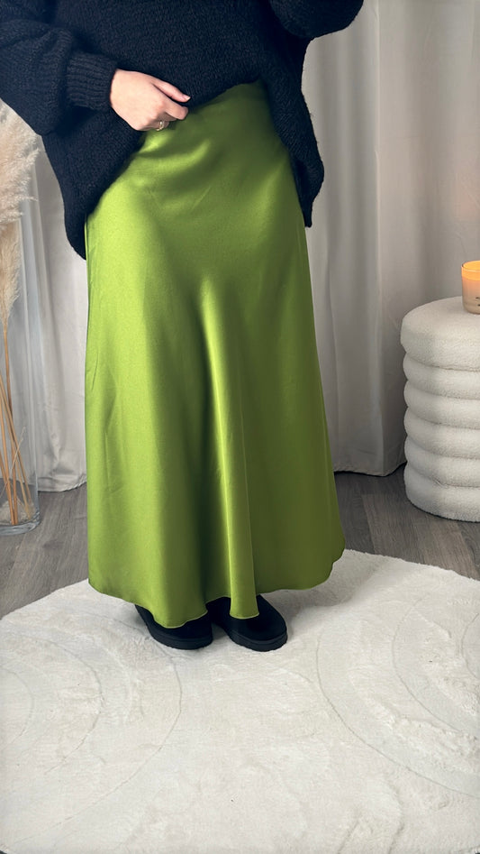 Jupe en satin - vert