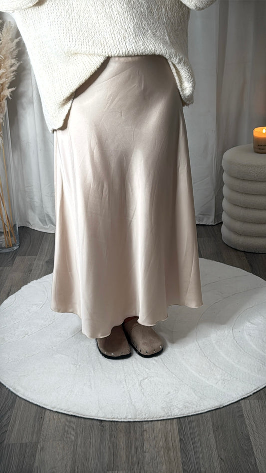Jupe en satin - Beige
